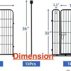 🥨ADAVIN 32 inch High Garden Fences and Borders,1 Gate+11 Panels m(Total: 12 Panels, Length:  26.6 Ft) Dog Fence Outdoor for Yard, Temporary Fence,