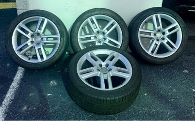 Set 4 Audi Rims 19” With 4 Michelin Pilot Sport A/S 3 255/45 ZR19 5X112 Mercedes VW BMW