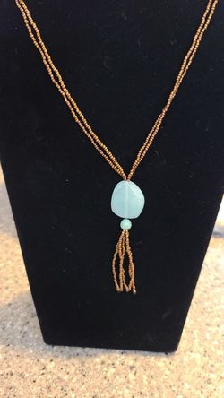 Cookie Lee bronze and turquoise necklace