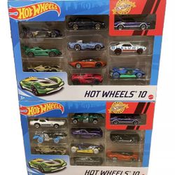 MATTEL HOT WHEELS LOT TWO 10 PACK GIFT ASSORTED CARS SETS 20 CARS INCLUDED NEW