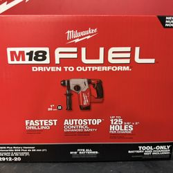 MILWAUKEE M18 FUEL 18V Lithium-Ion Brushless Cordless 1 in. SDS-Plus Rotary Hammer (Tool-Only)