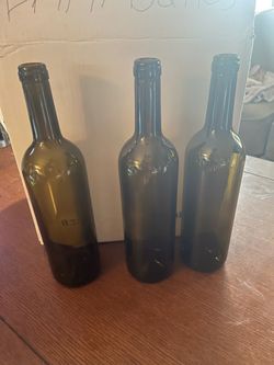 Set of 24 Green Glass Wine Bottles