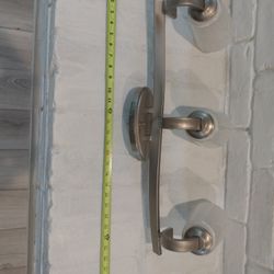 Brushed Nickel Bathroom Vanity Light with White Glass Shades