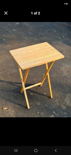 Solid wood tray tables $10 each is still available we have 2 of these