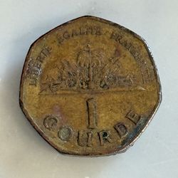 Antique Coin Jewelry Art Collector Haitian Gourde Rare 1(contact info removed) Copper