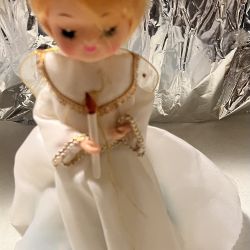 Vintage Christmas Rotating Musical Angel doll plays Silent Night Japan 12.5”