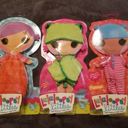 3 Brand New Lalaloopsy Littles Doll Clothes/Outfits. Pajamas/PJs, Hooded Frog Towel & Sleep Sack.