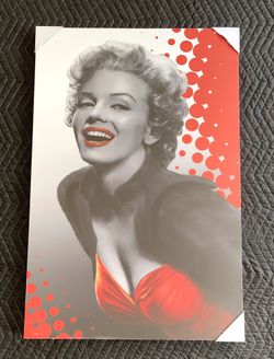 Marilyn Monroe Red Dots 24in x36 In Canvas Wall Art by Chris Consani