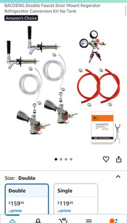 Double Faucet Door Mount Kegerator Refrigerator Conversion Kit