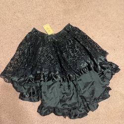 New Medium black ruffle skirt goth gothic costume Victorian Piriate dress skirt