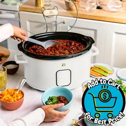 Beautiful 6 Qt Programmable Slow Cooker, White Icing by Drew Barrymore
