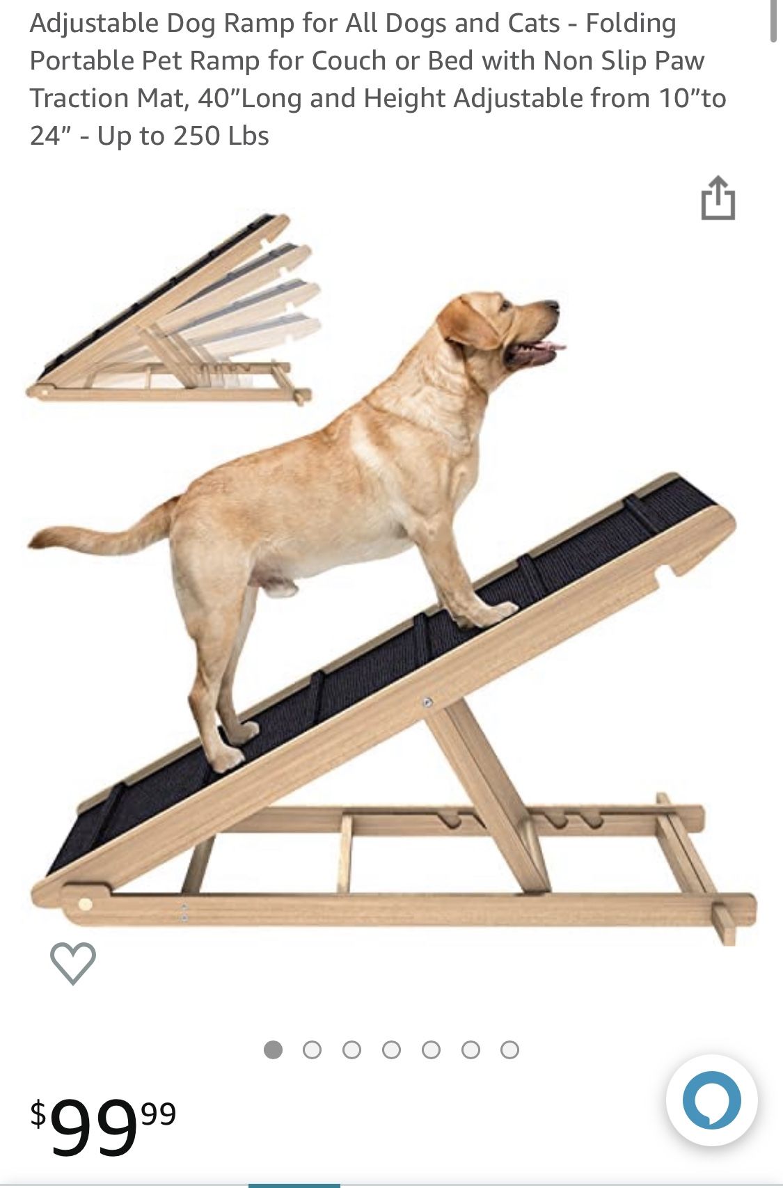 Adjustable Dog Ramp for All Dogs and Cats