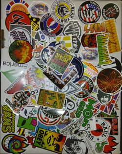 100 Skateboard/rock Stickers Mix