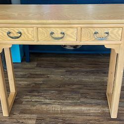 Wood 3 Drawer Console Table