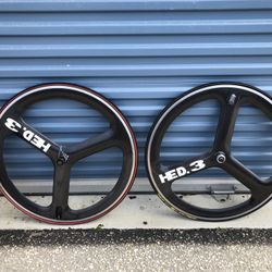 HED Tri Spoke Wheel Set Bag And QR 