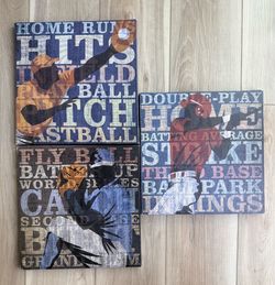 Baseball Themed Wall Art
