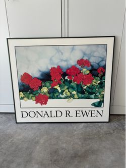 Hand-Signed Poster Cannon Beach Geraniums By Artist Donald R. Ewen