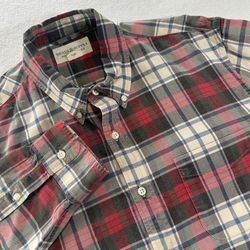 Denim & Supply Ralph Lauren Men’s Large Blue Red Plaid Button Up Shirt