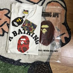 White And Red Bape T Shirt