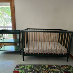Dream On Me Crib And Matching Changing Table With Storage Shelves 