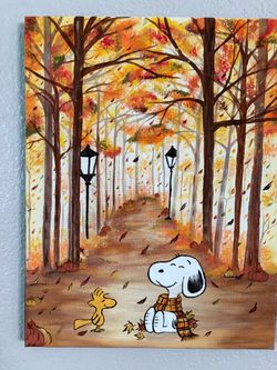 Snoopy Fall painting