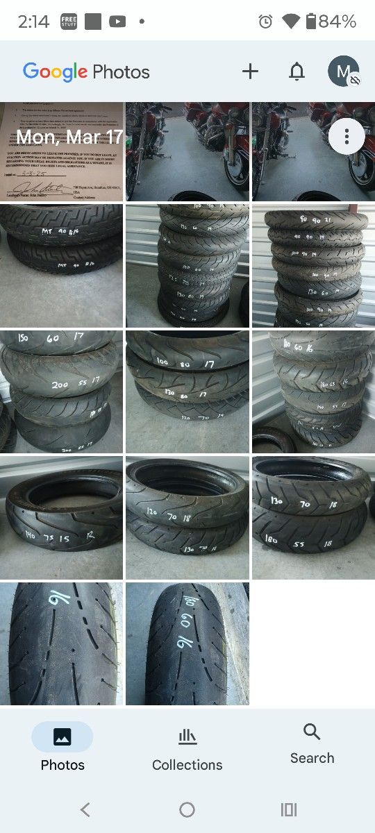Pre-owned Motorcycle Tires For Sale Still Nice Still Safe! Zero Cracking $50 Each
