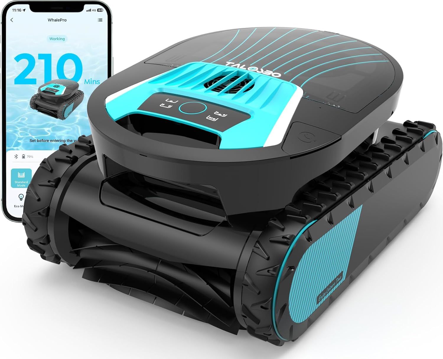 Pro Robotic Pool Cleaner, Smart App-Controlled Pool Vacuum Cleaner with Route Planning, 210-Min Runtime, Wall & Waterline Cleaning for In-Ground Pools