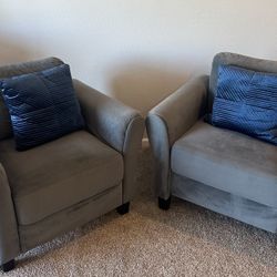 Set of 2 Gray Accent Chairs – Clean & Comfortable
