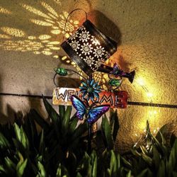 Solar Watering Can, Solar Lights Outdoor Garden Decor Waterproof Metal Solar Stakes Lights Decorative for Landscap, Patio, Yard, Pathway, Walkway or M