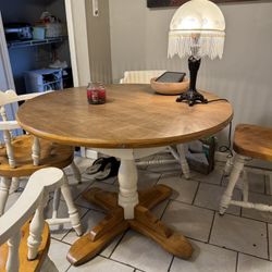 Shabby Chic Table With 4 Chairs Wood 