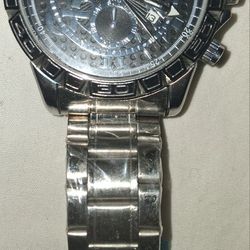 New Men's Soki Watch In Silver With black Face 