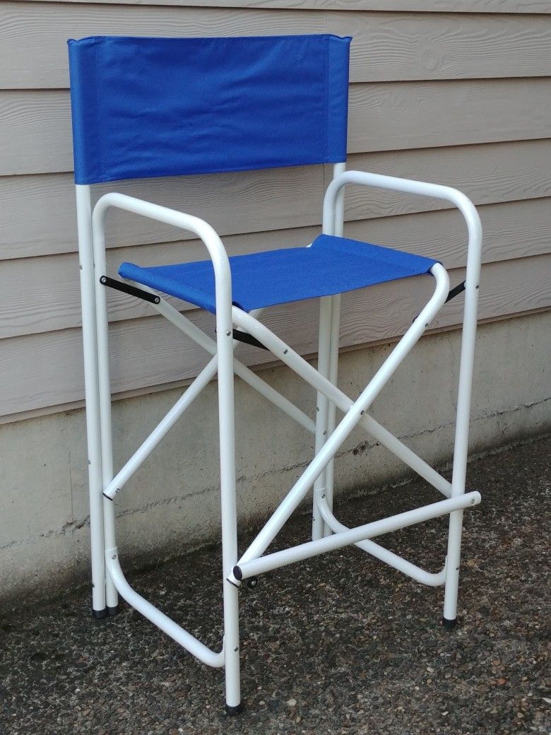 Aluminum Frame Blue Canvas Folding Director's Chair