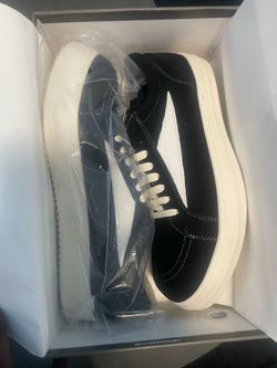 Rick owen Black and White Low-Top Sneakers