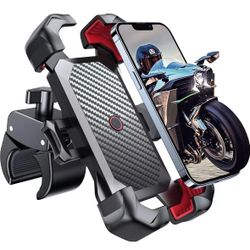 JOYROOM JR-ZS288 Motorcycle/Bike Phone Mount, Auto Lock, Black/ Red