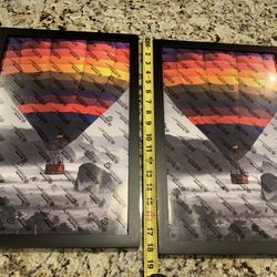 2 Solid Wood Frames W/ Plexiglass Cover, Black Painted 12 By 18 Inches, Metal Reinforced Corners, Great For Various Artwork Or Crafting