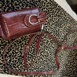 David Brighton Mini Crossbody Bag Red Croc