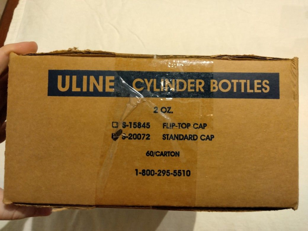 New Uline HDPE Natural Cylinder Bottles 