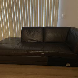 Brown Leather Couch 