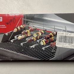 Weber Tiered Grill System 7615 Stainless Steel Rack and Skewer Set Barbecue