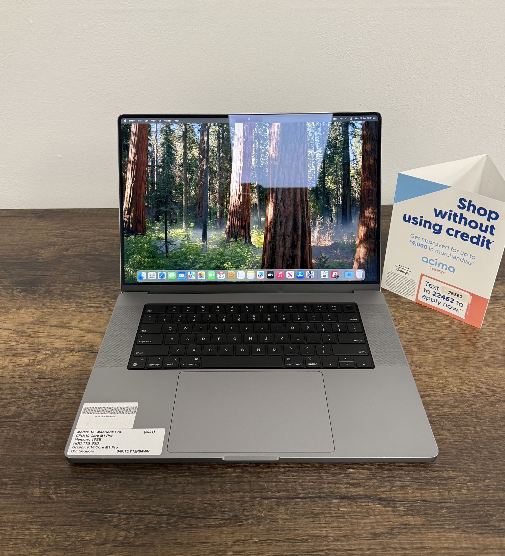 16" MacBook Pro M1 Pro 10 Core*1TB SSD*16GB RAM