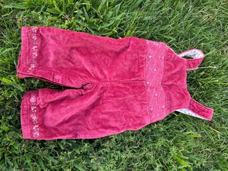 Vintage Baby Girl newborn Pink Corduroy Overalls