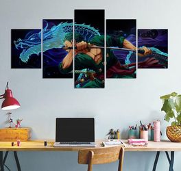 Anime Poster Roronoa Zoro Poster Print on Canvas Painting Wall Art, Unframed 32x60inch