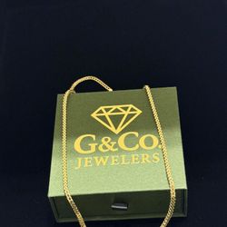 18k Gold Plates Sterling Silver Franco Chain In 2.5mm 20inches Long (13.5g)