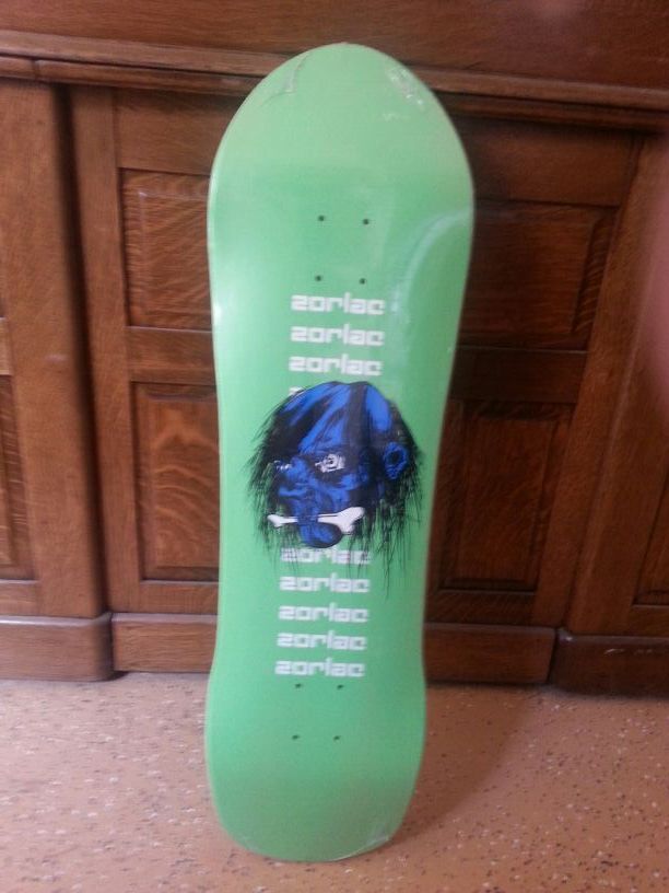 Zorlac shrunken head skateboard