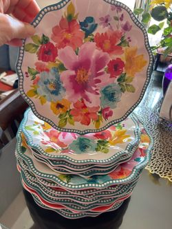 Pioneer Woman Floral Melamine Plates Set
