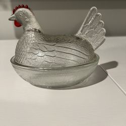 Vintage Indiana glass Hen 