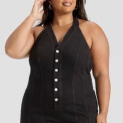 Denim Halter Shorts Romper Size 17 