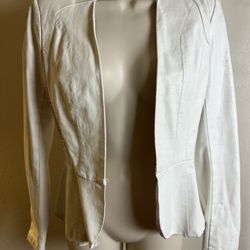 White Faux Leather Coat