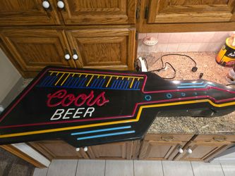 Large vintage coors beer guitar shaped light