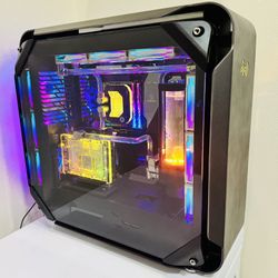 NEW BEAST MSI GODLIKE GAMING PC.  16 CORE RYZEN 7 9800X3D. RTX 5080. FULL Custom Water Cooling. 64G DDR5. 1T M2 NVme. 1600W TITANIUM MOD PSU. Win 11P